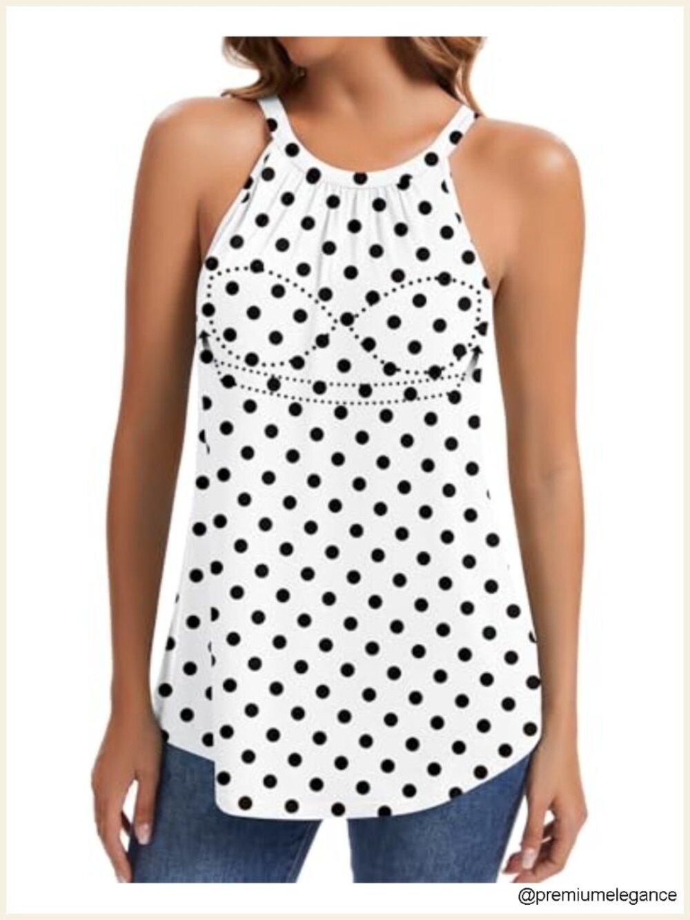 Women's Halter Tank Tops with Built in Bra Flowy Loose Fit Sleeveless Summer